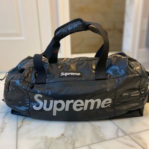 Supreme codura shiny black duffel bag